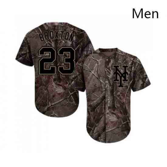 Mens New York Mets 23 Keon Broxton Authentic Camo Realtree Collection Flex Base Baseball Jersey